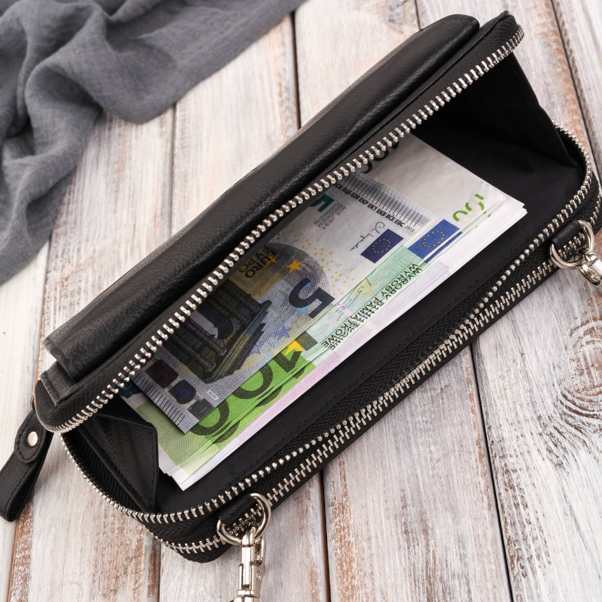 Skórzana kopertówka damska do ręki na ramię portfel damski Paolo Peruzzi T-137-BL