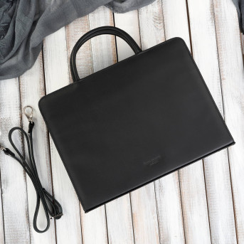 Aktówka damska skórzana czarna torba do ręki i na ramię 168BY-HBL Paolo Peruzzi