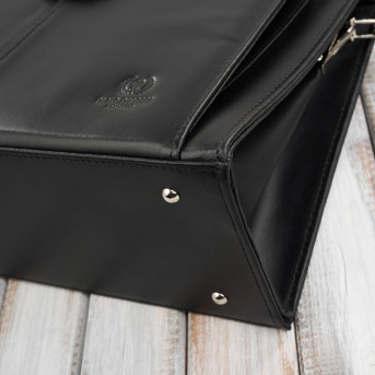 Aktówka damska skórzana czarna torba do ręki i na ramię 168BY-HBL Paolo Peruzzi