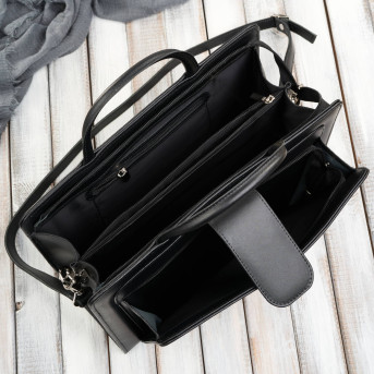 Aktówka damska skórzana czarna torba do ręki i na ramię 168BY-HBL Paolo Peruzzi