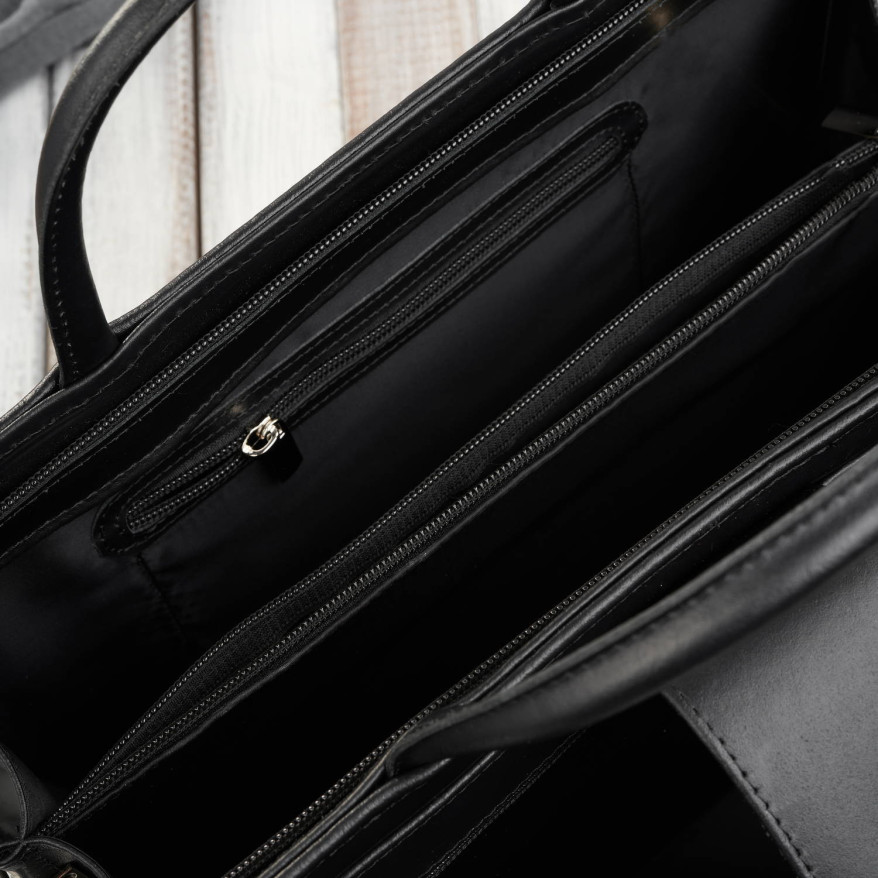 Aktówka damska skórzana czarna torba do ręki i na ramię 168BY-HBL Paolo Peruzzi