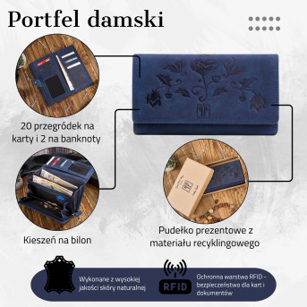 DAMSKI PORTFEL SKÓRZANY VINTGE PAOLO PERUZZI T-05-DB