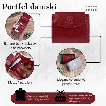 MODNY DAMSKI SKÓRZANY PORTFEL PAOLO PERUZZI RFID T-12-RD