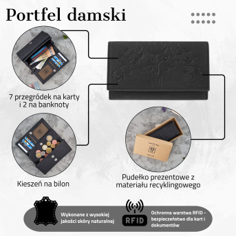 PORTFEL VINTAGE DAMSKI SKÓRZANY PAOLO PERUZZI T-44-BL