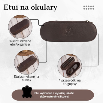 WIELOFUNKCYJNY ORGANIZER SKÓRZANY DAMSKI BRĄZOWY PAOLO PERUZZI T-82-BR