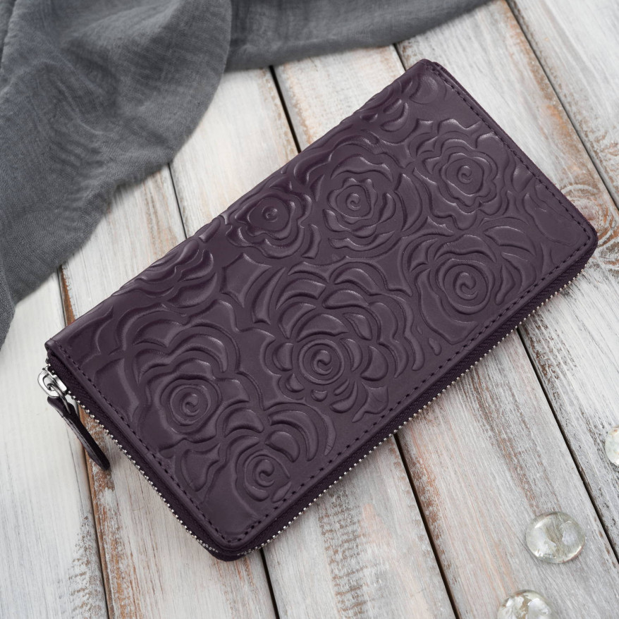 Portfel damski skórzany burgundowy w orientacji poziomej RFID Paolo Peruzzi AL-13-BGD