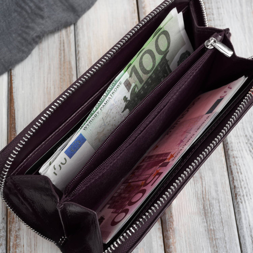 Portfel damski skórzany burgundowy w orientacji poziomej RFID Paolo Peruzzi AL-13-BGD