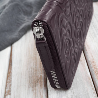 Portfel damski skórzany burgundowy w orientacji poziomej RFID Paolo Peruzzi AL-13-BGD