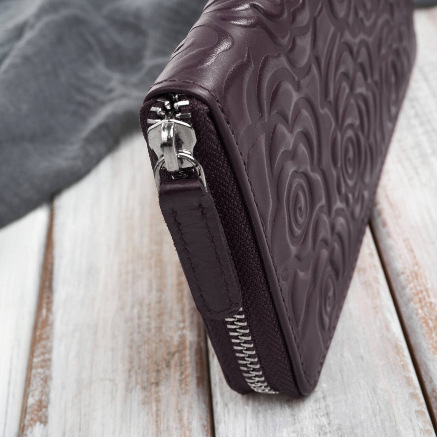 Portfel damski skórzany burgundowy w orientacji poziomej RFID Paolo Peruzzi AL-13-BGD