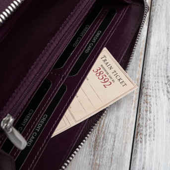 Portfel damski skórzany burgundowy w orientacji poziomej RFID Paolo Peruzzi AL-13-BGD