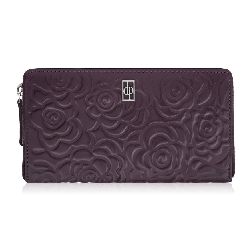 Portfel damski skórzany burgundowy w orientacji poziomej RFID Paolo Peruzzi AL-13-BGD