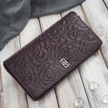 Portfel damski skórzany burgundowy w orientacji poziomej RFID Paolo Peruzzi AL-13-BGD