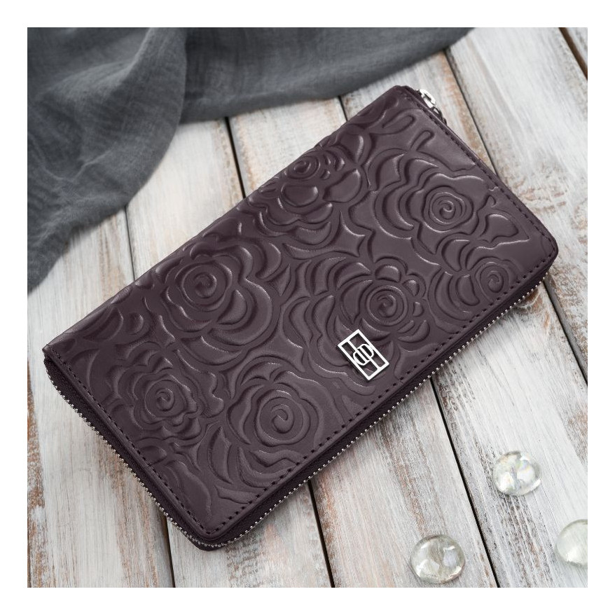 Portfel damski skórzany burgundowy w orientacji poziomej RFID Paolo Peruzzi AL-13-BGD