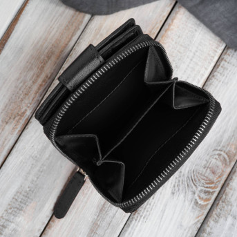 Portfel damski skórzany mały czarny RFID Paolo Peruzii AL-24-BL