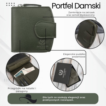 Portfel damski skórzany mała portmonetka RFID Paolo Peruzii AL-24-GB