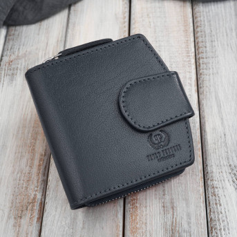 Portfel damski skórzany granatowy na patkę RFID Paolo Peruzii AL-24-NV