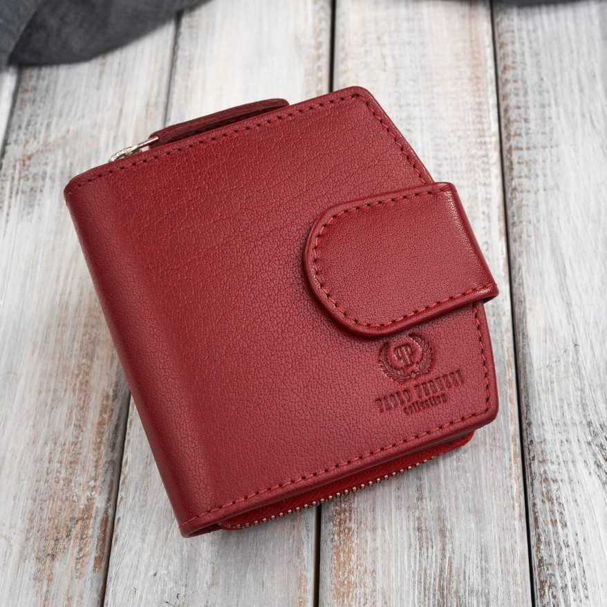 Portfel damski skórzany czerwona portmonetka RFID Paolo Peruzii AL-24-RD