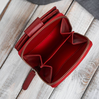 Portfel damski skórzany czerwona portmonetka RFID Paolo Peruzii AL-24-RD