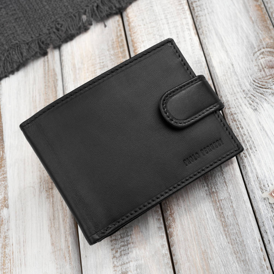 Portfel męski skórzany klasyczna czerń RFID Paolo Peruzzi AL-16-BL