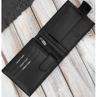 Portfel męski skórzany klasyczna czerń RFID Paolo Peruzzi AL-16-BL