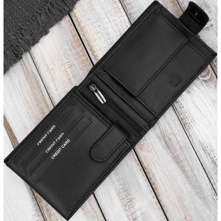 Portfel męski skórzany klasyczna czerń RFID Paolo Peruzzi AL-16-BL