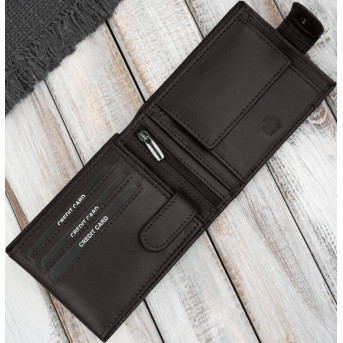 Portfel męski skórzany brązowy z ochroną RFID Paolo Peruzzi AL-16-BR