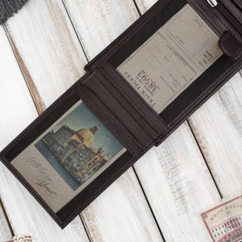 Portfel męski skórzany brązowy z ochroną RFID Paolo Peruzzi AL-16-BR