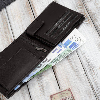 Portfel męski skórzany brązowy z ochroną RFID Paolo Peruzzi AL-16-BR