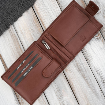 Portfel męski skórzany koniakowy RFID na prezent Paolo Peruzzi AL-16-CG