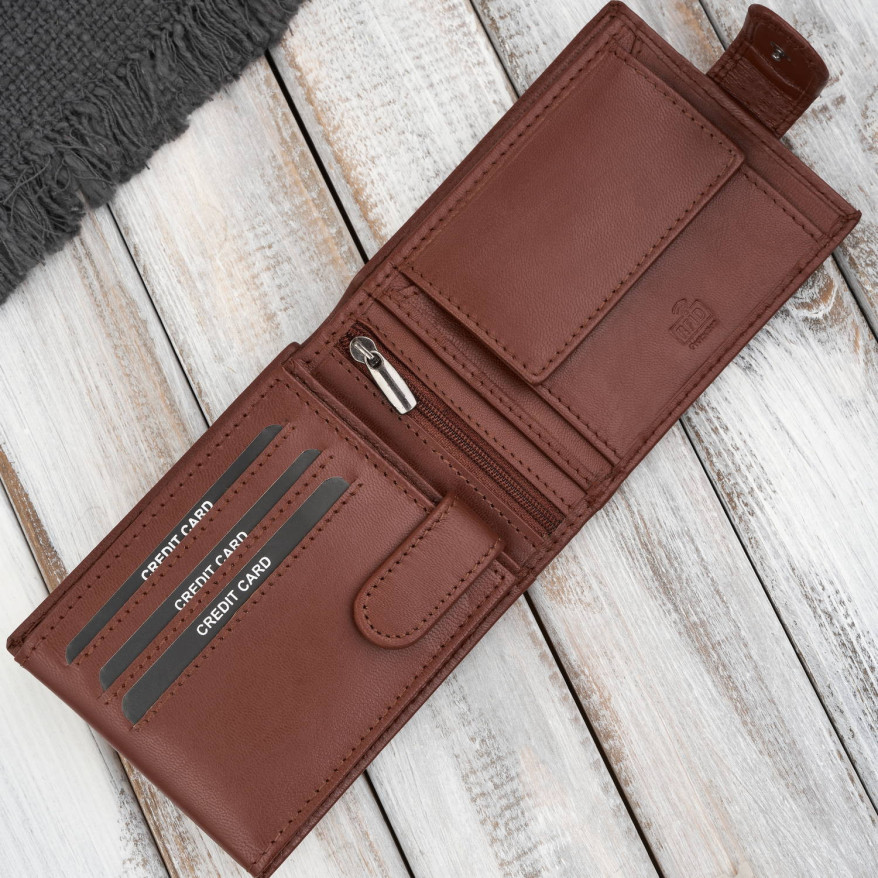 Portfel męski skórzany koniakowy RFID na prezent Paolo Peruzzi AL-16-CG