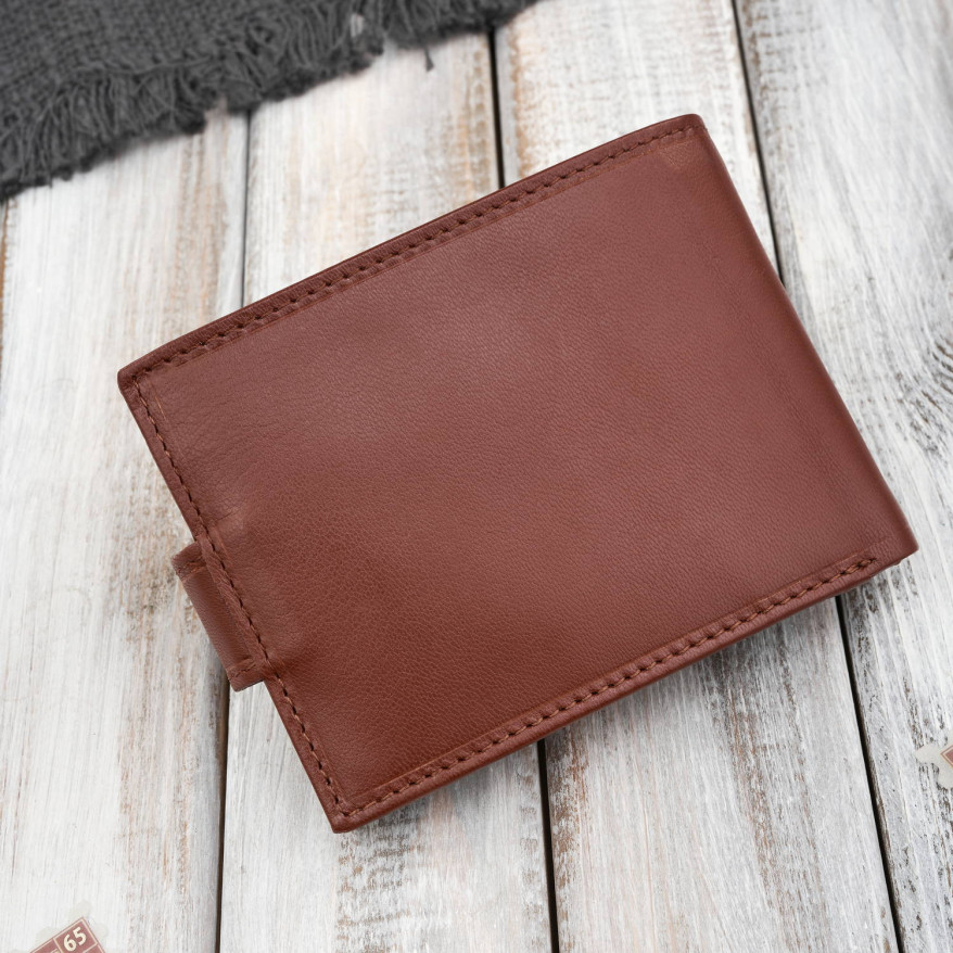 Portfel męski skórzany koniakowy RFID na prezent Paolo Peruzzi AL-16-CG