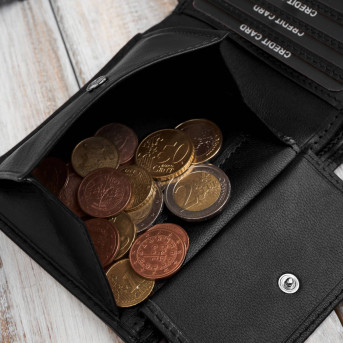 Klasyczny męski portfel skórzany w kolorze czarnym z ochroną RFID Paolo Peruzzi AL-17-BL