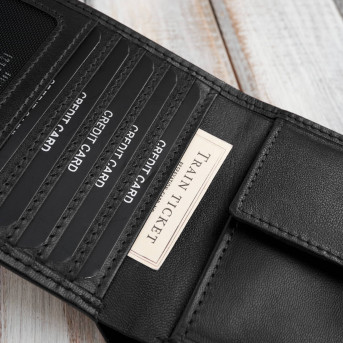 Klasyczny męski portfel skórzany w kolorze czarnym z ochroną RFID Paolo Peruzzi AL-17-BL