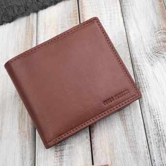 Poziomy portfel męski smukły w kolorze koniakowym Paolo Peruzzi AL-17-CG