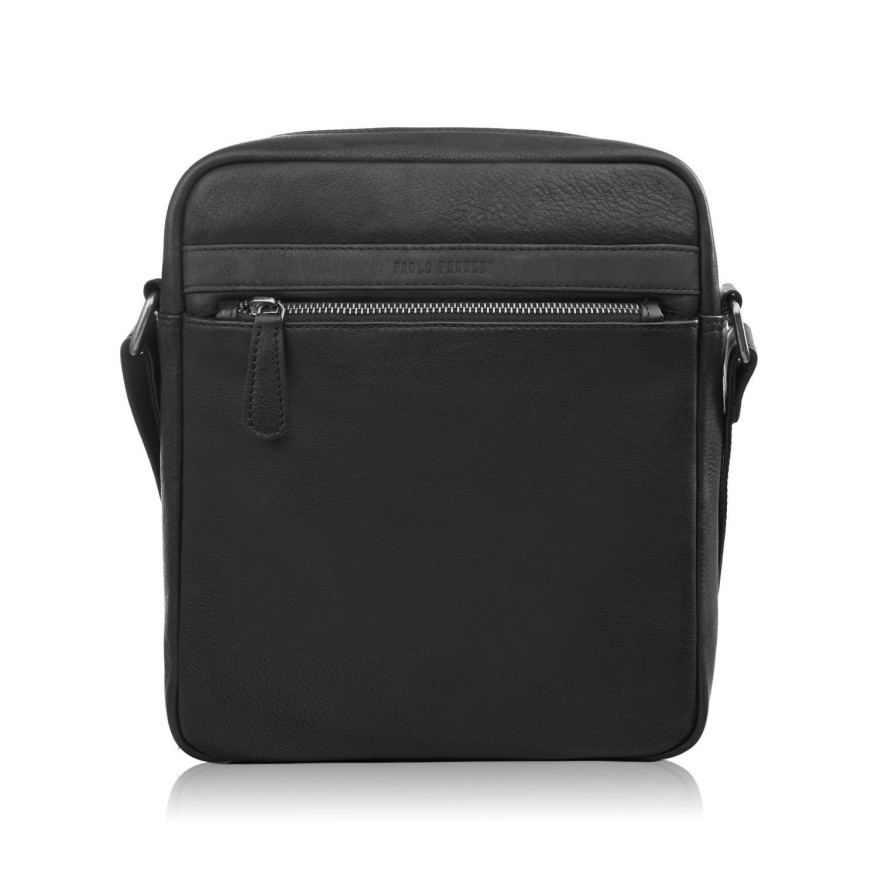 Listonoszka męska skórzana na ramię torba męska w kolorze czarnym Paolo Peruzzi AL-20-BL