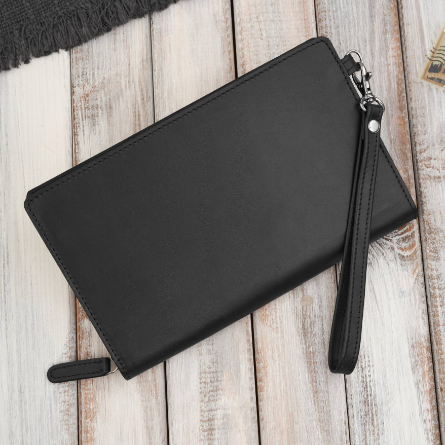 Saszetka męska skórzana do ręki elegancka czarna AL-26-BL