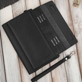 Saszetka męska skórzana do ręki elegancka czarna AL-26-BL