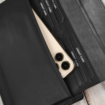 Saszetka męska skórzana do ręki elegancka czarna AL-26-BL