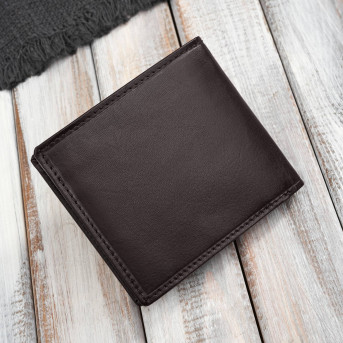 Brązowy portfel męski skórzany smukły poziomy Paolo Peruzzi AL-17-BR