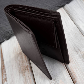 Brązowy portfel męski skórzany smukły poziomy Paolo Peruzzi AL-17-BR