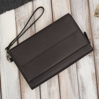 Saszetka męska skórzana do ręki elegancka brązowa AL-26-BR