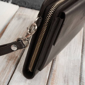 Saszetka męska skórzana do ręki elegancka brązowa AL-26-BR