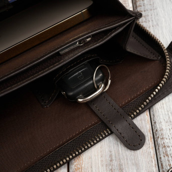 Saszetka męska skórzana do ręki elegancka brązowa AL-26-BR