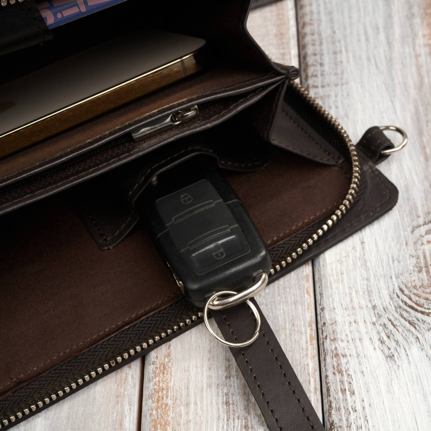 Saszetka męska skórzana do ręki elegancka brązowa AL-26-BR