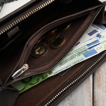 Saszetka męska skórzana do ręki elegancka brązowa AL-26-BR
