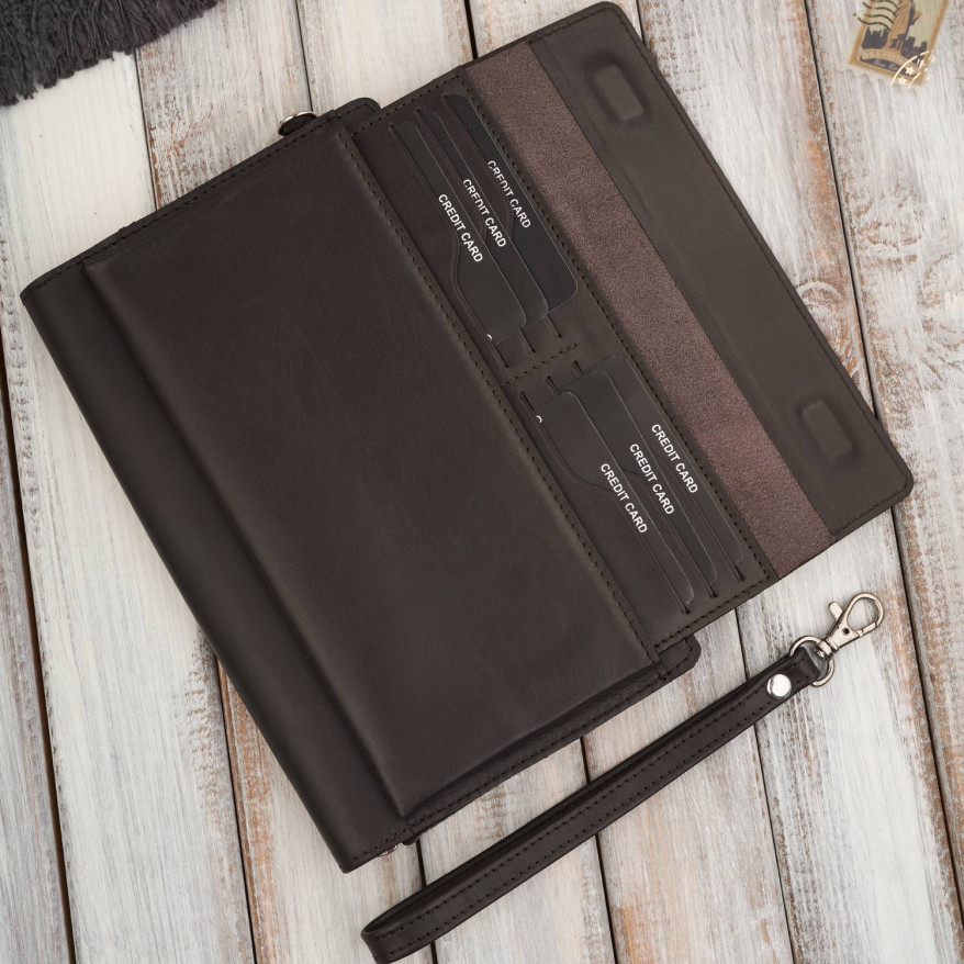 Saszetka męska skórzana do ręki elegancka brązowa AL-26-BR