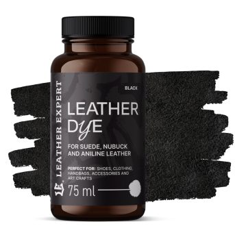 Farba do zamszu, nubuku, aniliny kolor czarny 75ml Leather Expert Leather Dye LE-21-D75BL