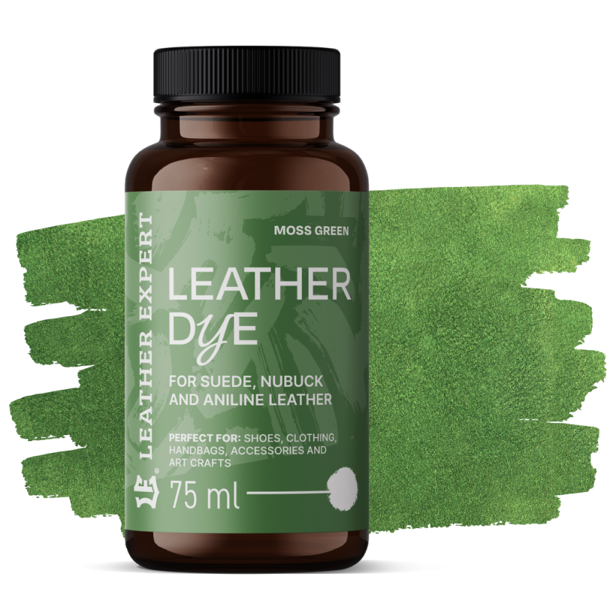 Farba do zamszu, nubuku, aniliny kolor zielony 75ml Leather Expert Leather Dye  LE-21-D75MGRN
