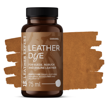 Farba do zamszu, nubuku, aniliny kolor karmelowy 75ml Leather Expert Leather Dye  LE-21-D75CA