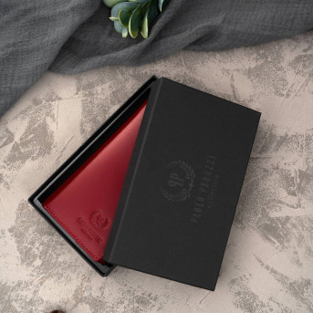 Portfel damski skórzany duży czerwony z ochroną RFID T-140-RD